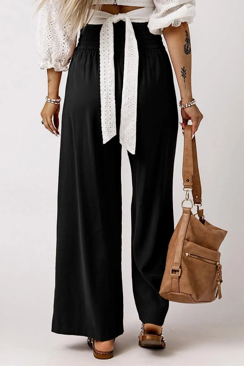 SCORP Women's Loose Elastic Waist Pants Casual High Waist Drawstring with Pockets