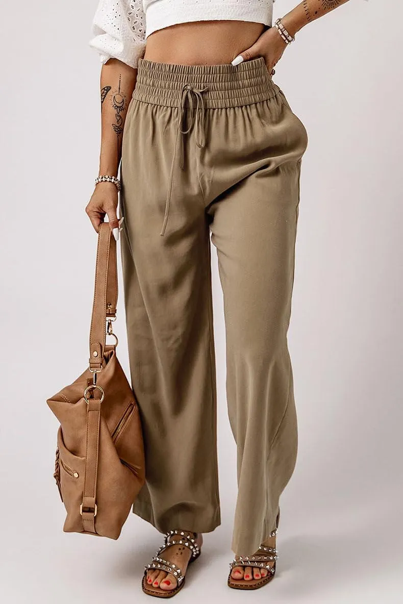 SCORP Women's Loose Elastic Waist Pants Casual High Waist Drawstring with Pockets
