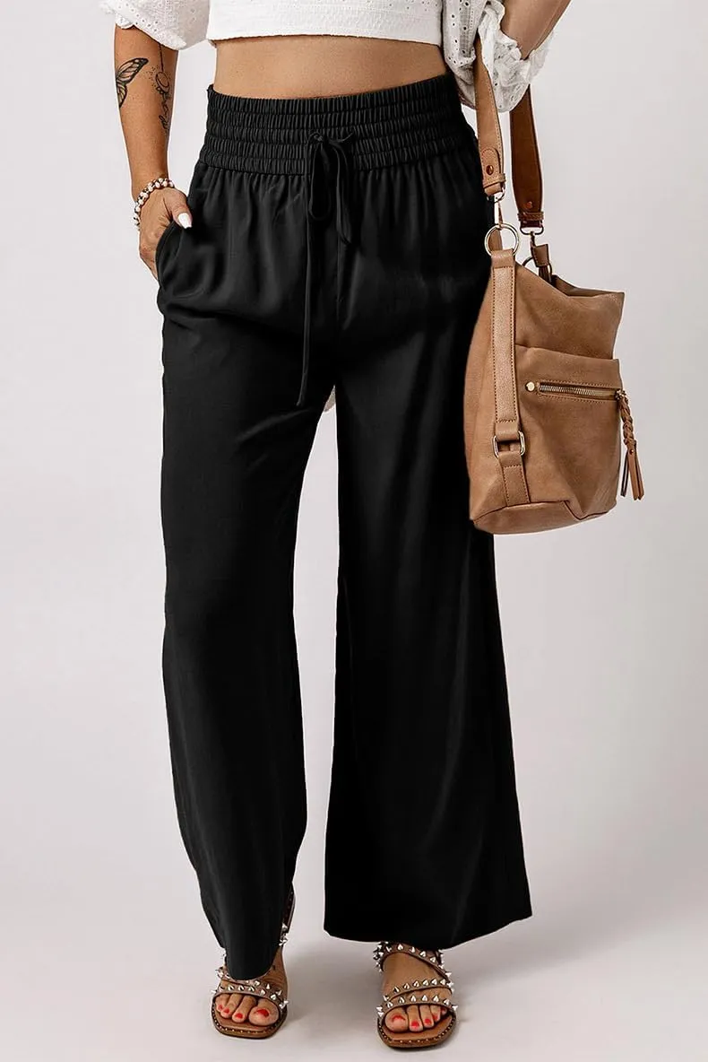 SCORP Women's Loose Elastic Waist Pants Casual High Waist Drawstring with Pockets