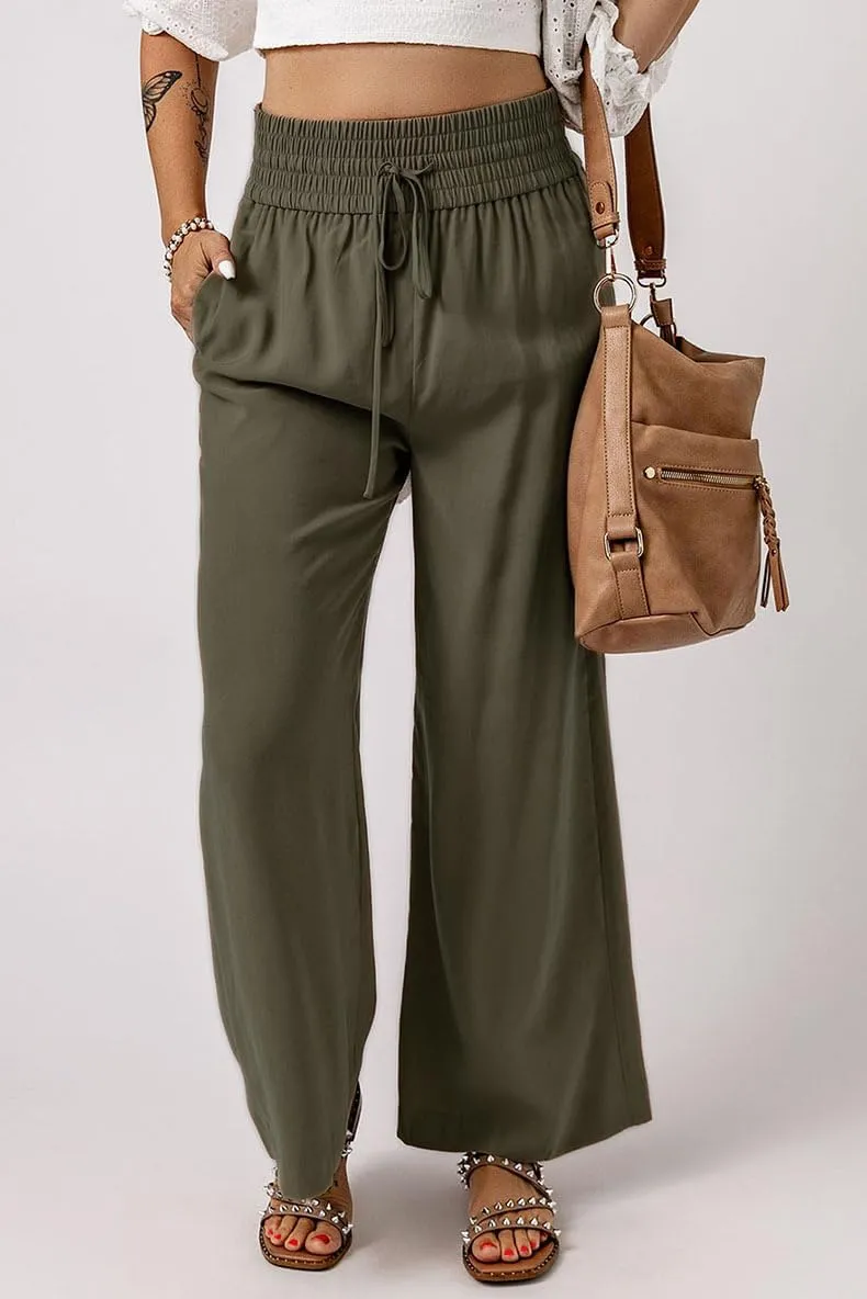 SCORP Women's Loose Elastic Waist Pants Casual High Waist Drawstring with Pockets