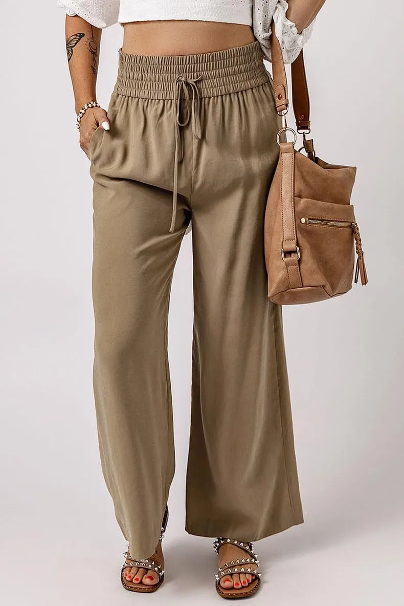 SCORP Women's Loose Elastic Waist Pants Casual High Waist Drawstring with Pockets