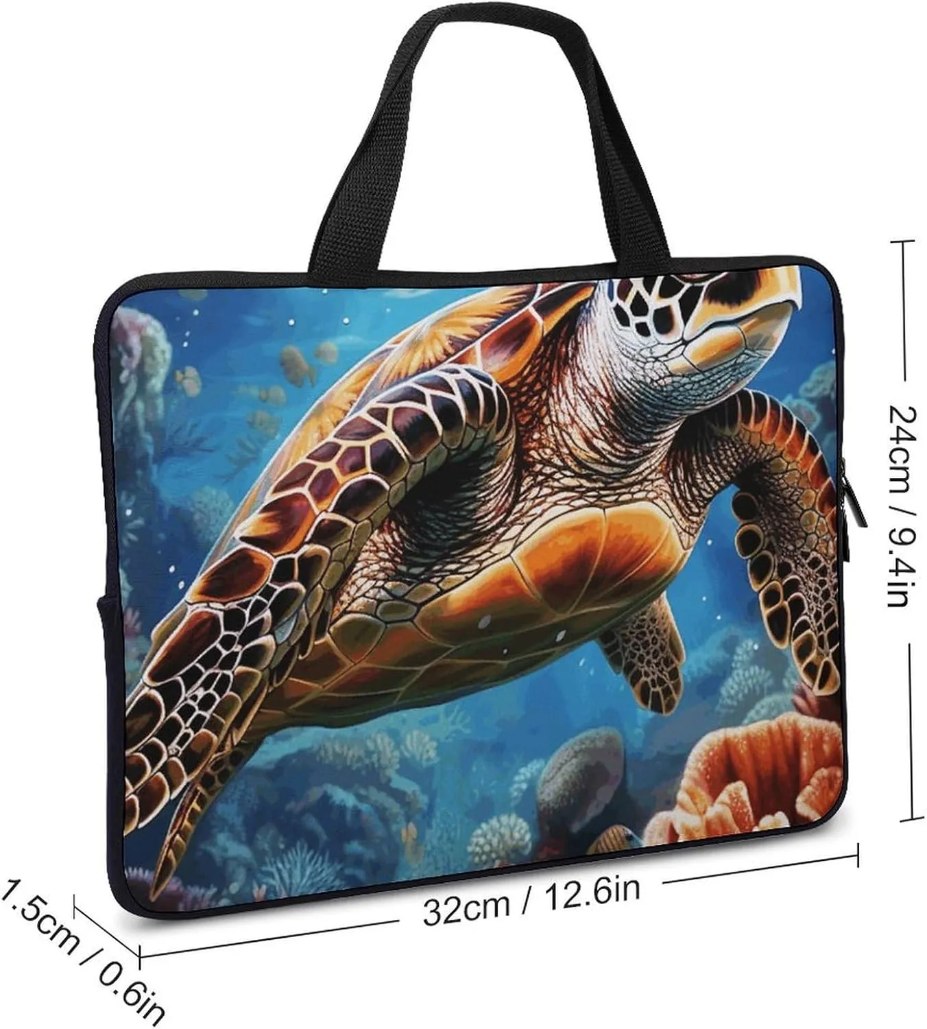 Sea Turtles Diamond Painting Laptop Bag Durable Laptop Sleeve Water-Resistant Notebook Bag for Computer Or Tablet