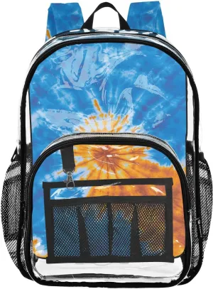 senya Transparent School Bag Abstract Tie Dye Travel Backpack With Water-Resistant PVC Plastic Clear Bagpack