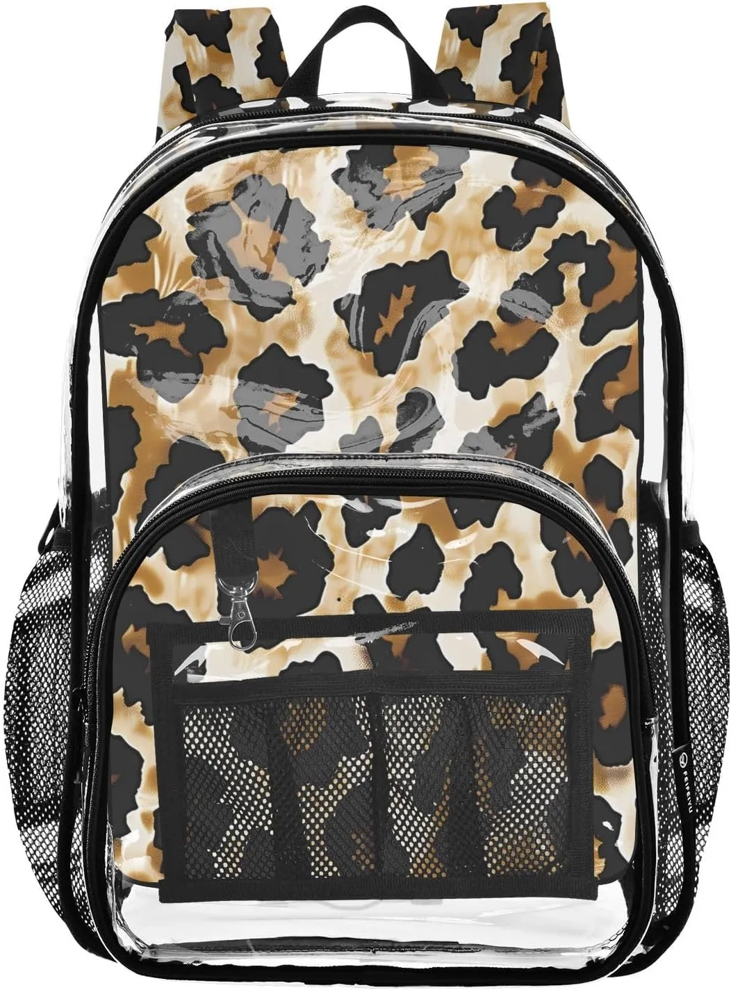 senya Transparent School Bag Animal Leopard Print Travel Backpack With Water-Resistant PVC Plastic Clear Bagpack