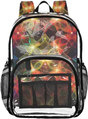 senya Transparent School Bag Bright Neon Light Travel Backpack With Water-Resistant PVC Plastic Clear Bagpack