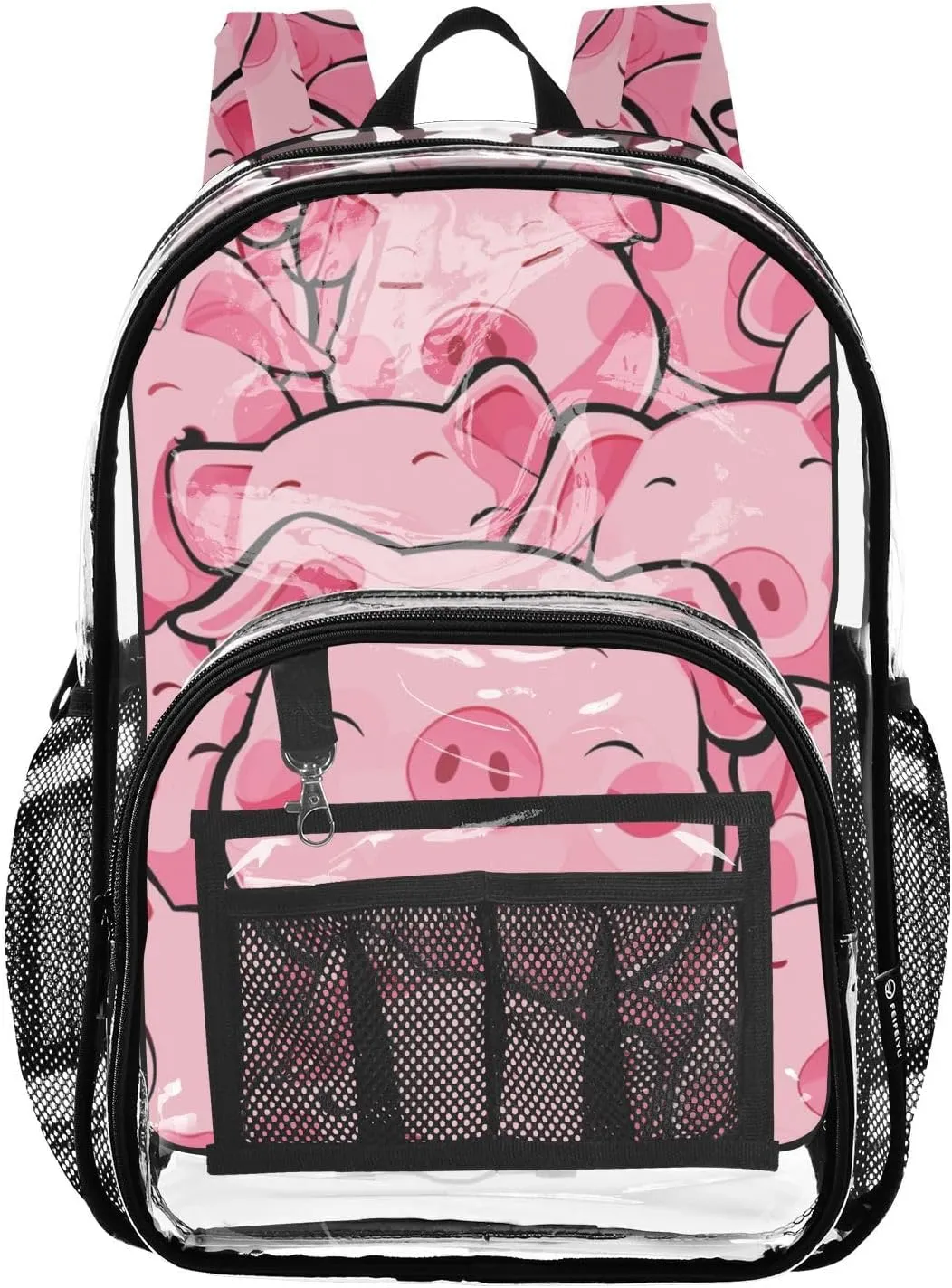 senya Transparent School Bag Chubby Pigs Travel Backpack With Water-Resistant PVC Plastic Clear Bagpack