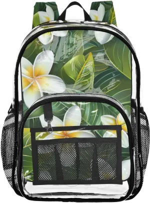 senya Transparent School Bag Egg Flowers Travel Backpack With Water-Resistant PVC Plastic Clear Bagpack
