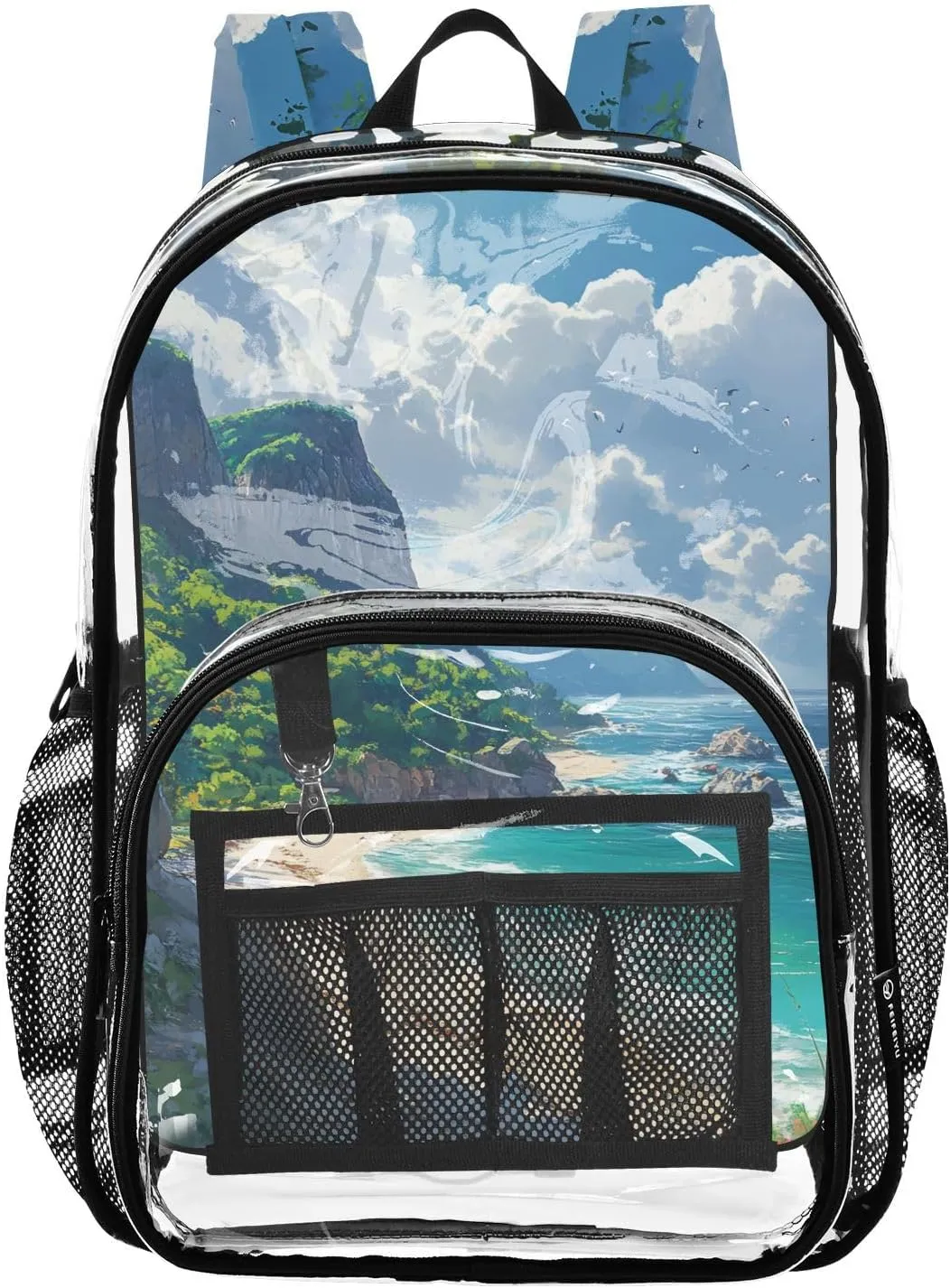 senya Transparent School Bag Seaside Reef Travel Backpack With Water-Resistant PVC Plastic Clear Bagpack