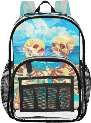 senya Transparent School Bag Skeleton in Summer Seaside Travel Backpack With Water-Resistant PVC Plastic Clear Bagpack