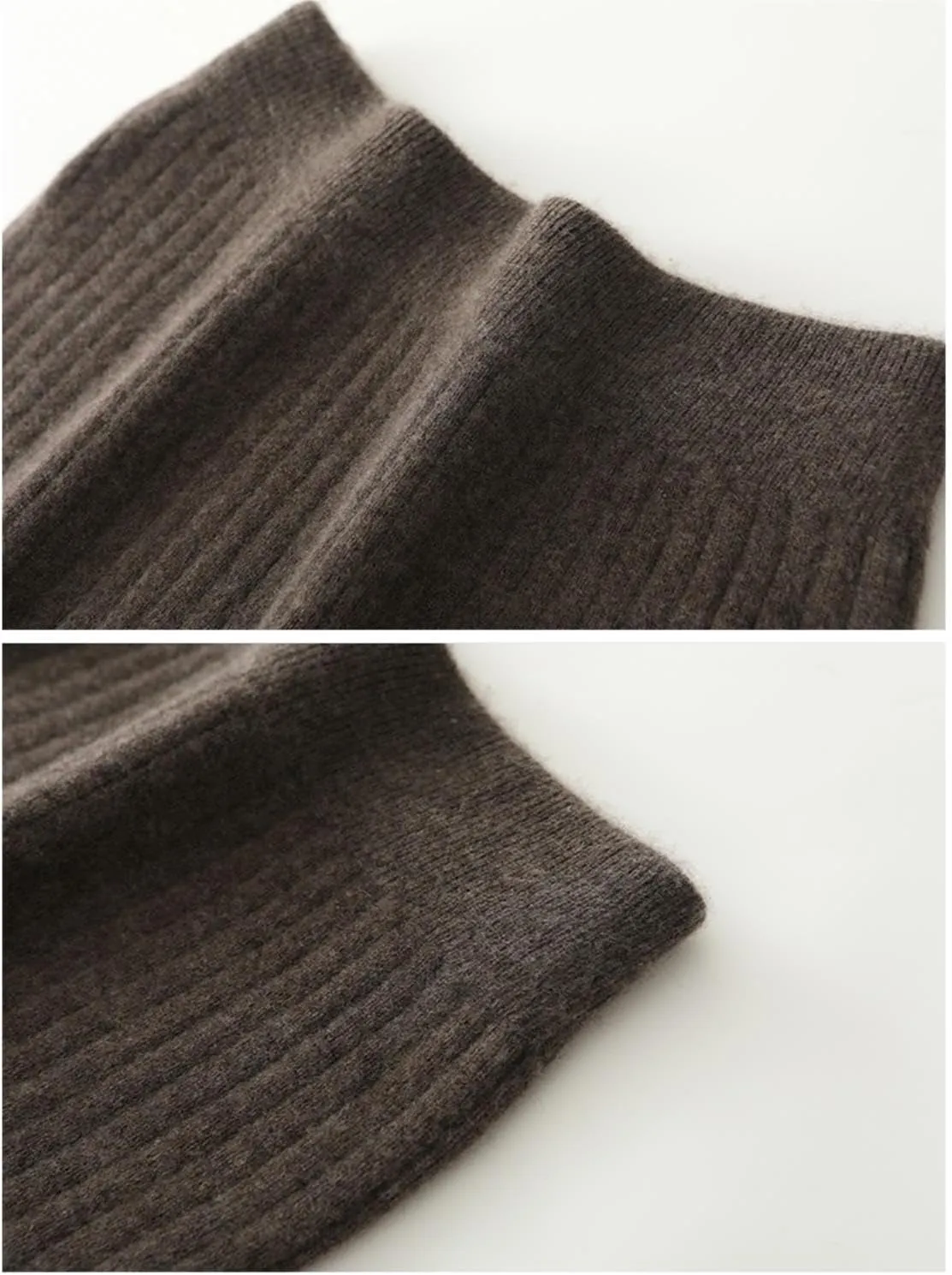 Short Skirt Women's Fall Winter 100% Merino Wool Knitted Skirt Girl's Ribbed Elastic Waist Split Skirts
