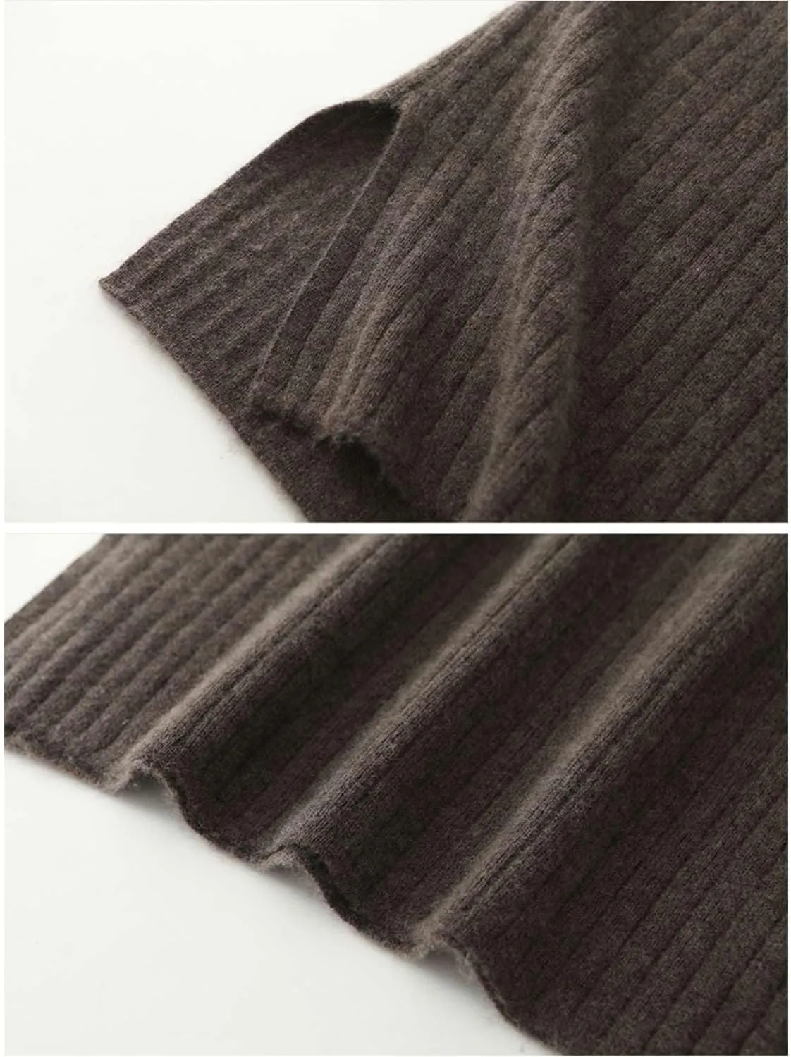 Short Skirt Women's Fall Winter 100% Merino Wool Knitted Skirt Girl's Ribbed Elastic Waist Split Skirts