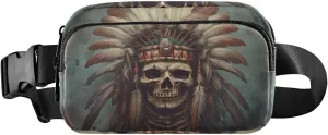 Skeleton Chief Fanny Pack for Travel Hiking Water Resistant Waist Pack Sling Bag Purse for Women Men