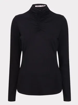 Solid Smocked Top [Black-F2330517]