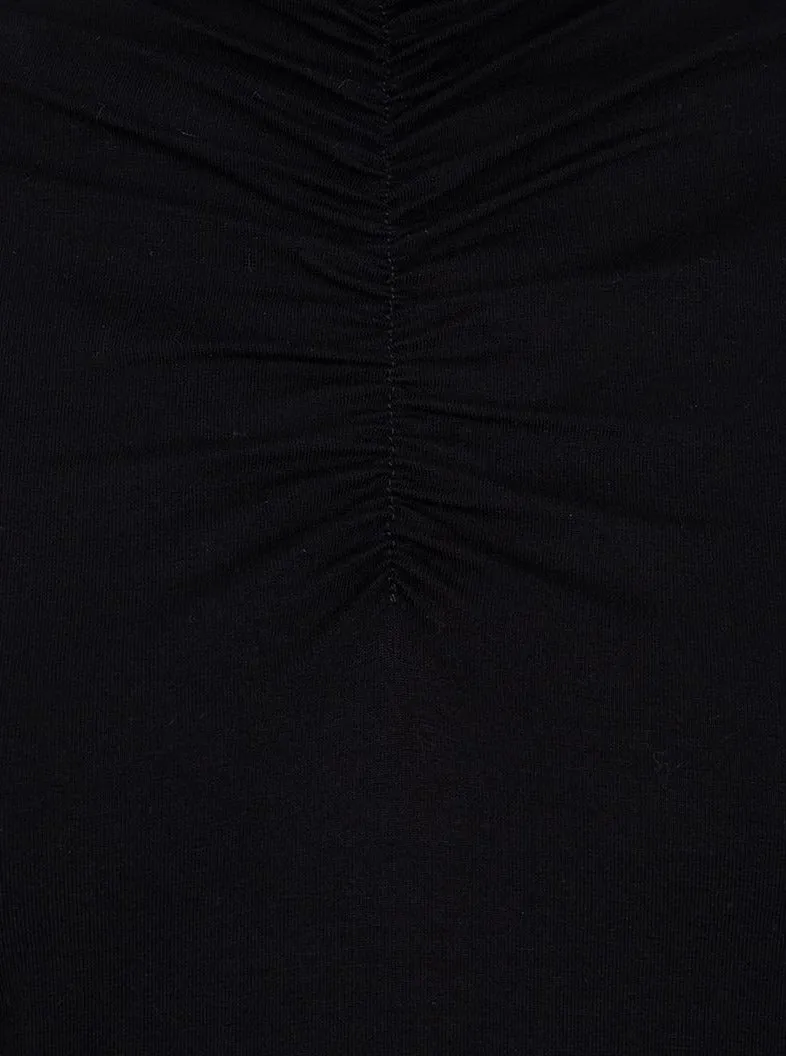 Solid Smocked Top [Black-F2330517]