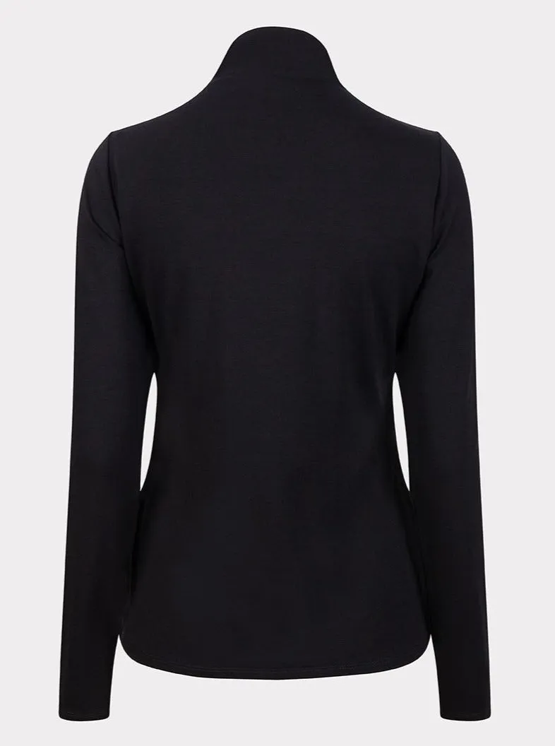 Solid Smocked Top [Black-F2330517]