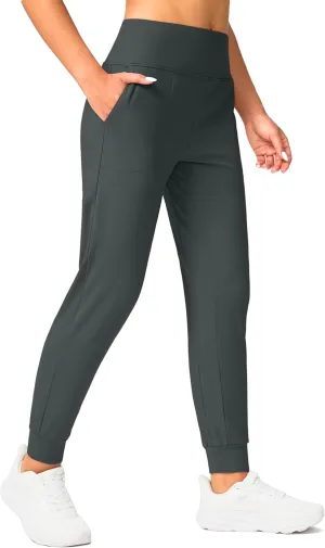 Soothfeel Women's Fleece Lined Joggers Pants High Waisted Water Resistant Thermal Sweatpants Winter Hiking Pants with Pockets