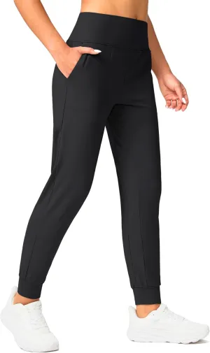 Soothfeel Women's Fleece Lined Joggers Pants High Waisted Water Resistant Thermal Sweatpants Winter Hiking Pants with Pockets