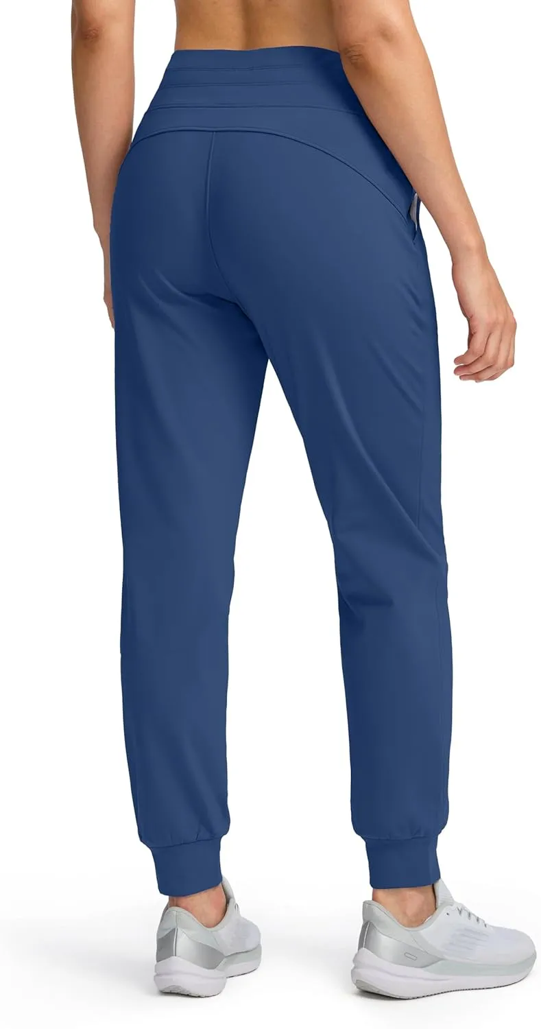 Soothfeel Women's Fleece Lined Joggers Water Resistant High Waisted Sweatpants Winter Warm Thermal Running Hiking Pant Pocket