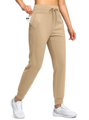 Soothfeel Women's Fleece Lined Joggers Water Resistant High Waisted Sweatpants Winter Warm Thermal Running Hiking Pant Pocket