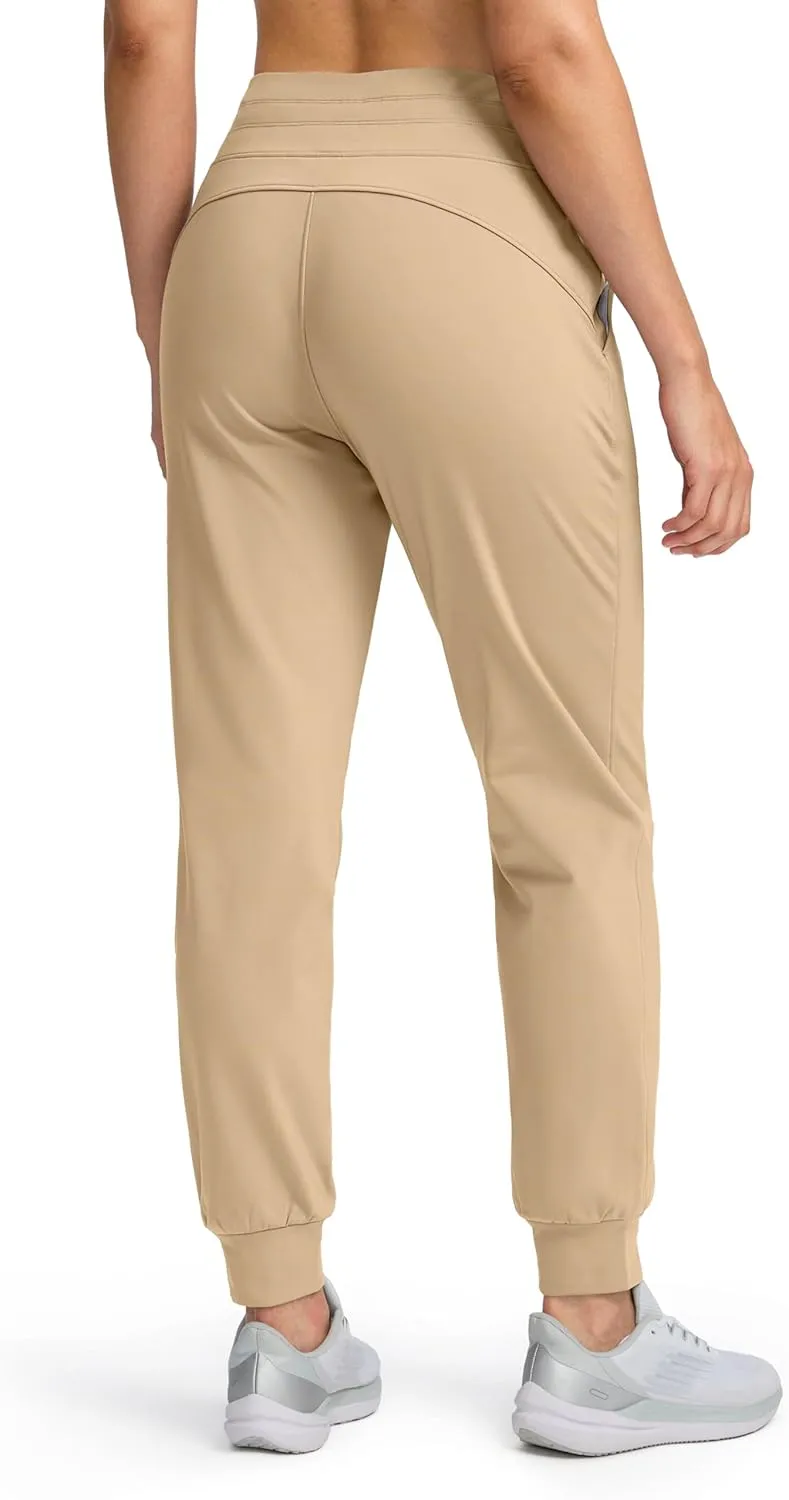 Soothfeel Women's Fleece Lined Joggers Water Resistant High Waisted Sweatpants Winter Warm Thermal Running Hiking Pant Pocket