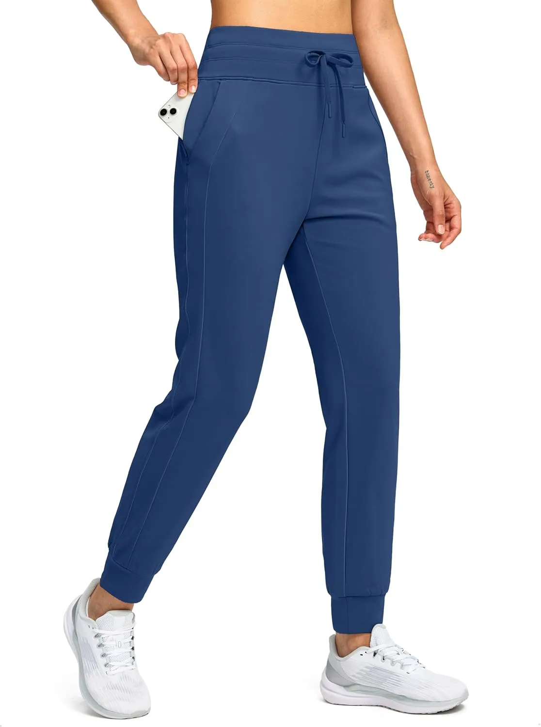 Soothfeel Women's Fleece Lined Joggers Water Resistant High Waisted Sweatpants Winter Warm Thermal Running Hiking Pant Pocket
