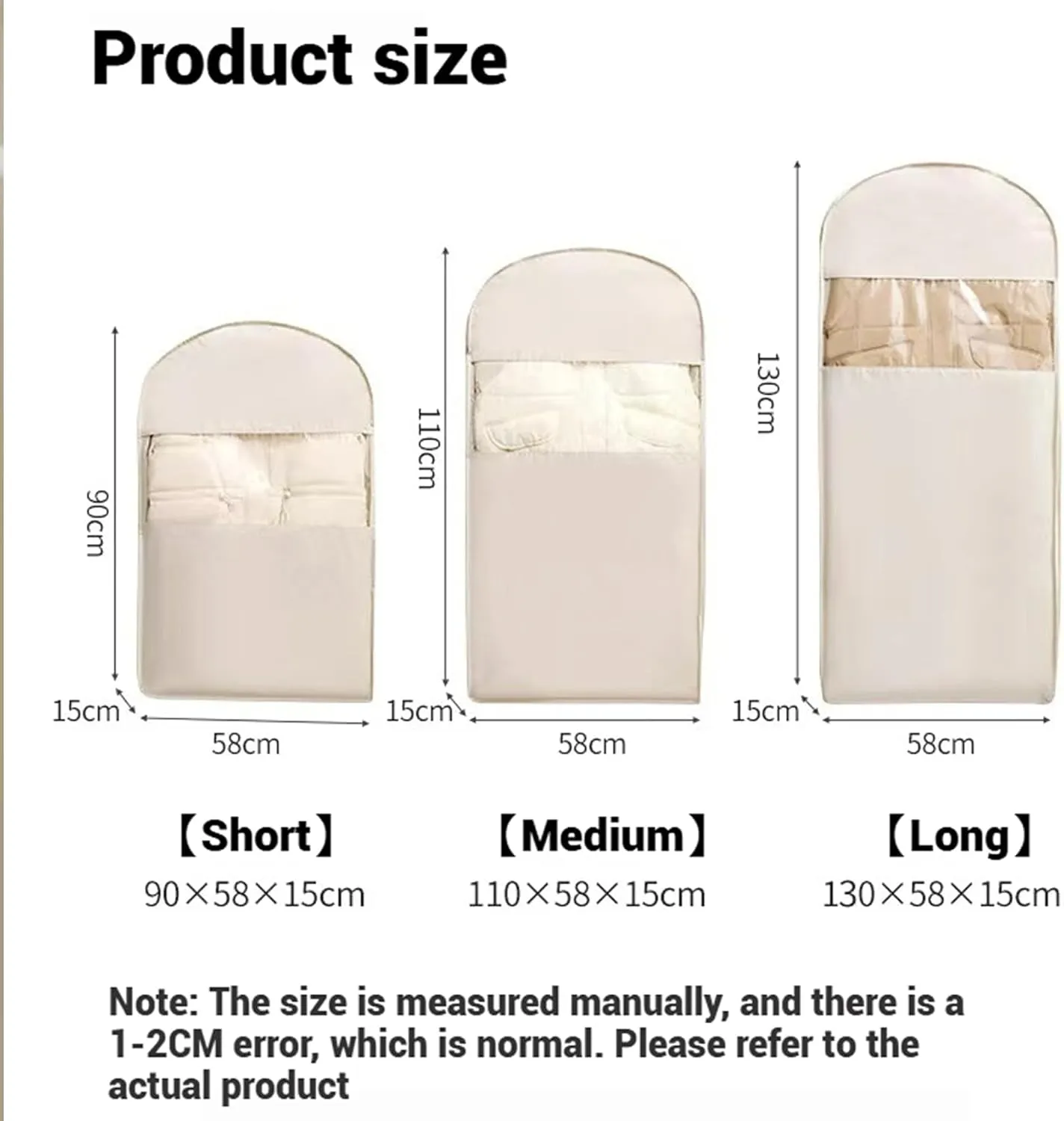 Space Saving Hanging Garment Bag, Hanging Garment Bag With Self Compression Zipper, Space Saver Closet Organizer, For Moving Or Storaging Clothes, For Down Coats, Jackets, Suits (pink,M)