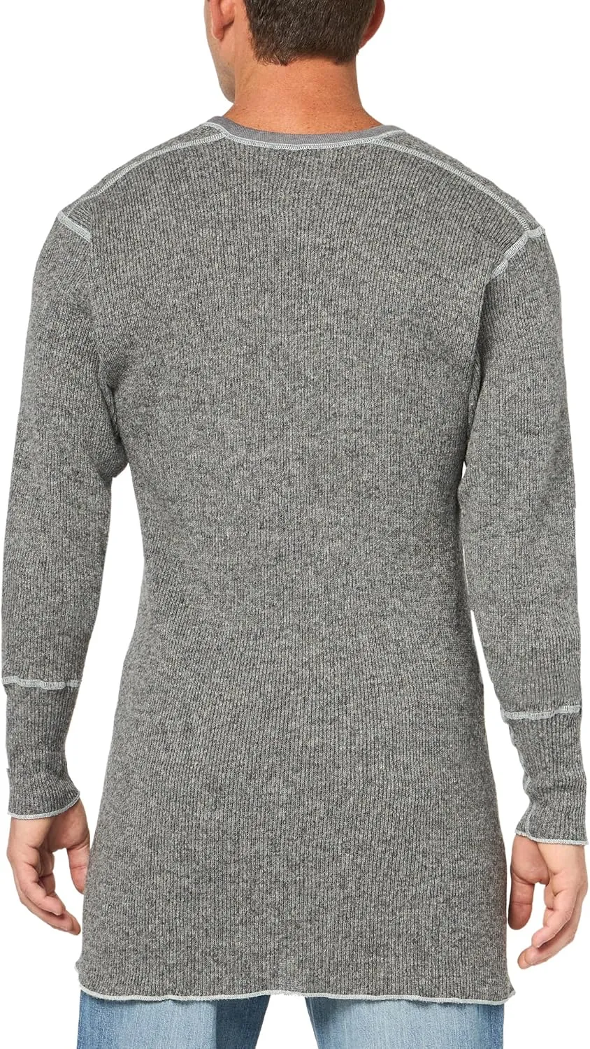 Stanfield's Men's Heavy Weight Wool Long Sleeve Shirt-3 Button Double Front Placket