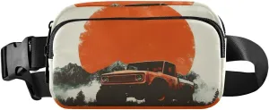 Sun and Truck Fanny Pack Water Resistant Waist Pack Sling Bag Purse for Women Men Travel Hiking