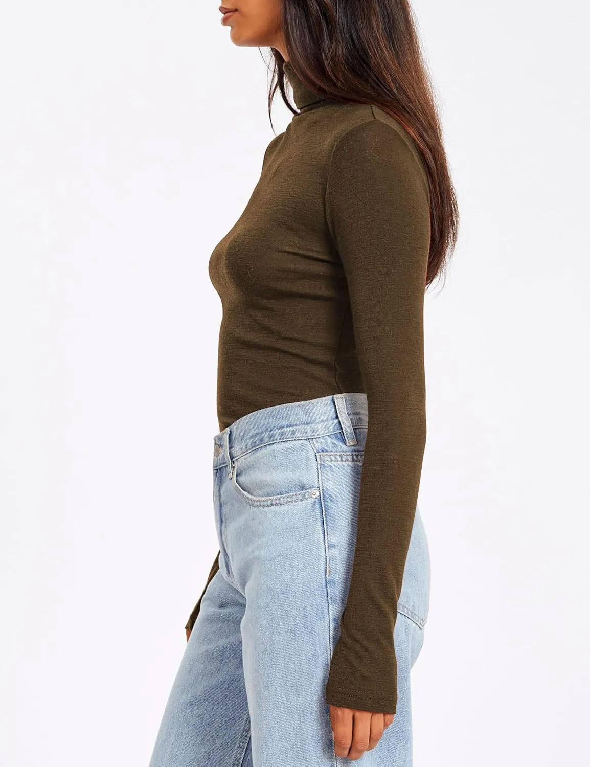 SUNBS Womens 3 Piece Turtleneck Long Sleeve Shirts Mock Neck Fall Fashion 2025 Slim Fit Winter Thermal Underwear Tops