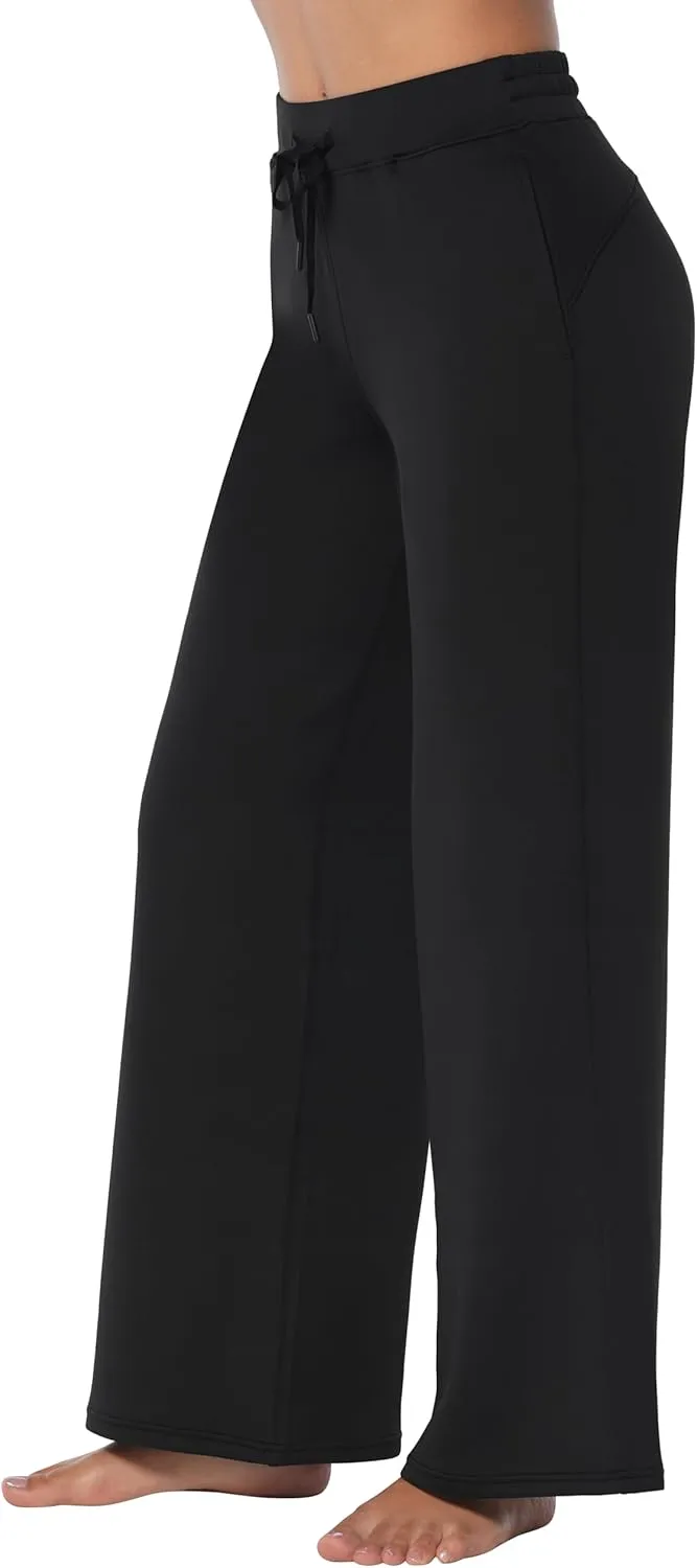 Sunzel Sweatpants for Women with Pockets, Straight Leg High Waisted Yoga Pants with Stretchy Drawstring, Lounge&Casual Wear