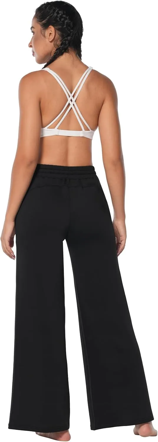 Sunzel Sweatpants for Women with Pockets, Straight Leg High Waisted Yoga Pants with Stretchy Drawstring, Lounge&Casual Wear