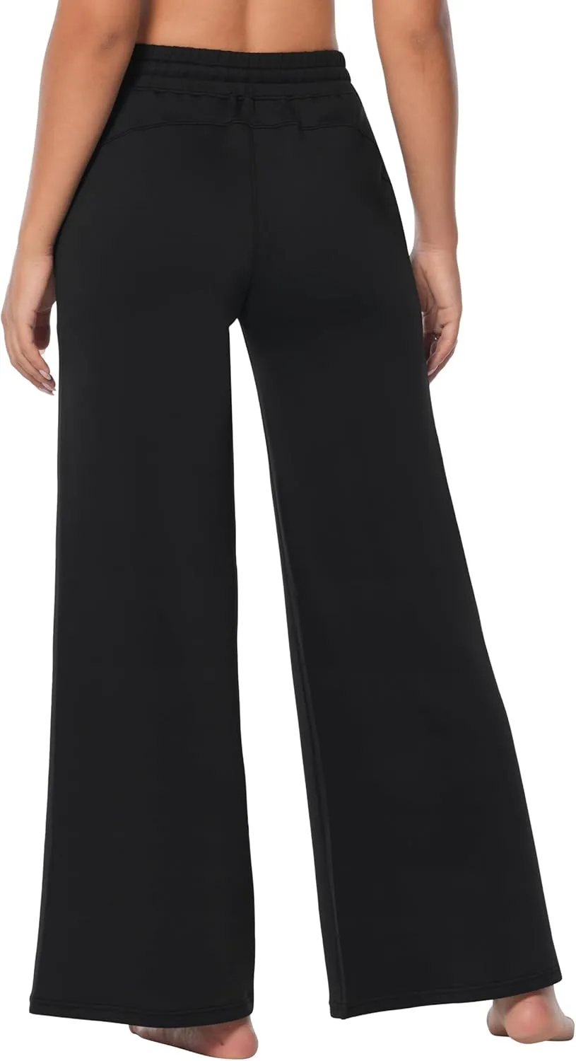 Sunzel Sweatpants for Women with Pockets, Straight Leg High Waisted Yoga Pants with Stretchy Drawstring, Lounge&Casual Wear