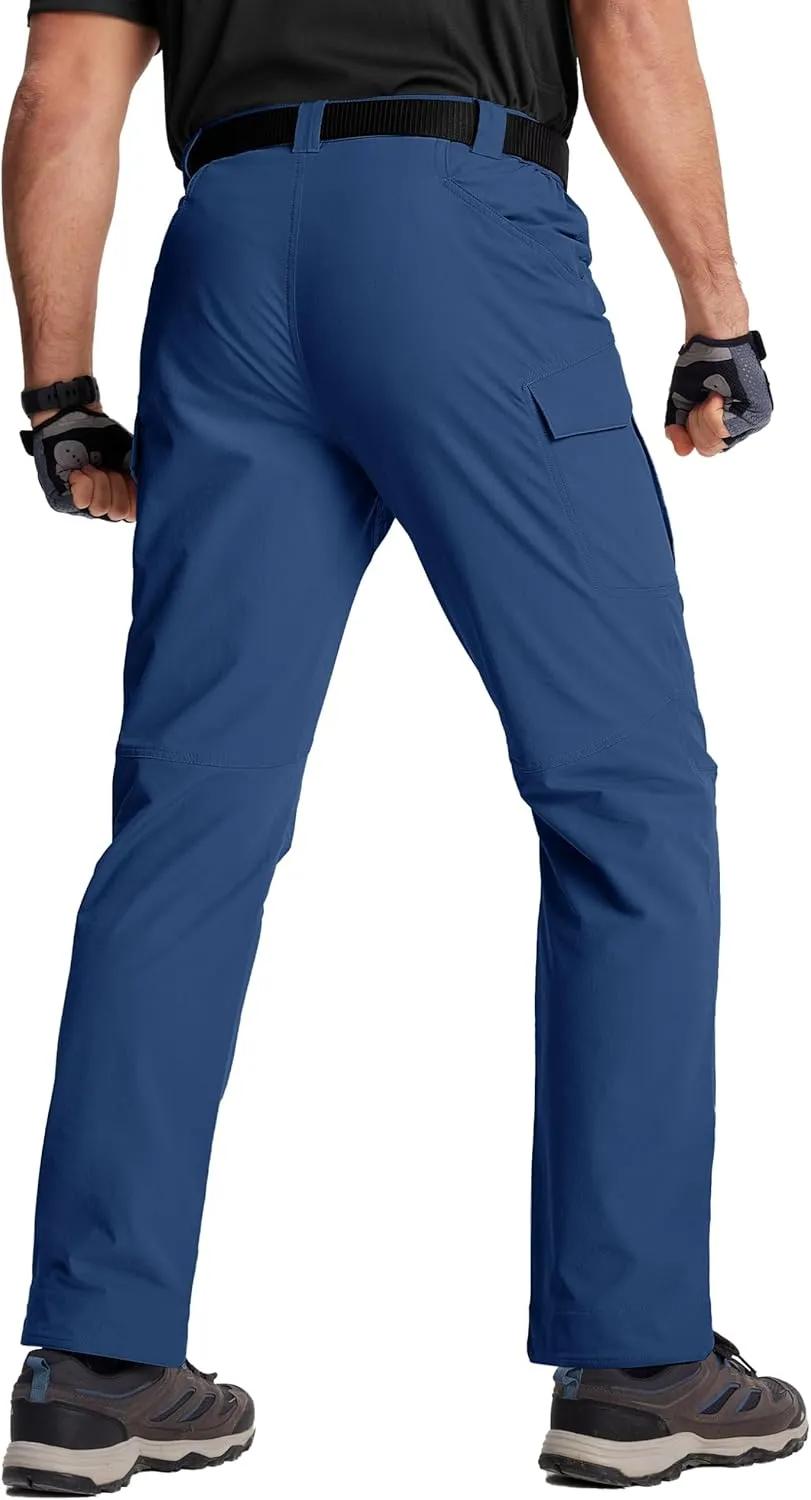 TACVASEN Men's Cargo Work Pants Construction Tactical Water Resistant Lightweight Outdoor Hiking Pants with 9 Pockets