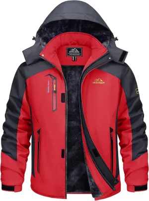 TACVASEN Winter Jacket Men's Water-Resistant Fleece Jacket Snow Ski Jacket Military Tactical Jacket Coat Parka Hood Raincoat