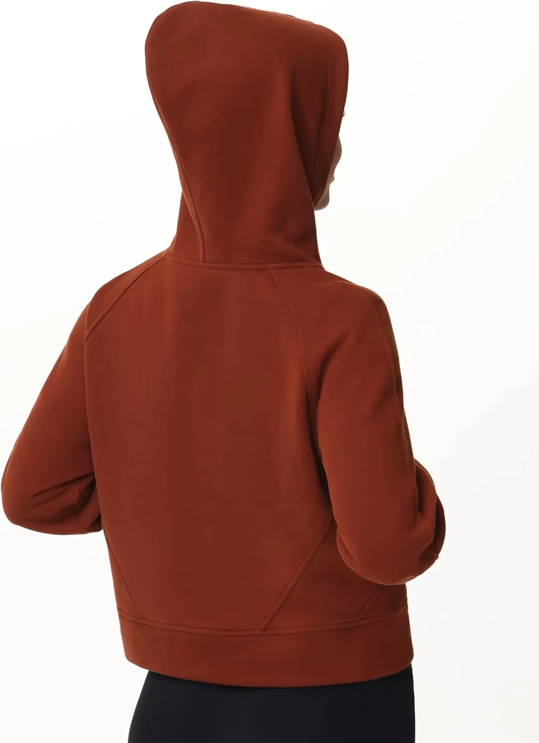 THE GYM PEOPLE Women's Full-Zip Up Hoodies Jacket Fleece Workout Crop Tops Sweatshirts with Pockets Thumb Hole