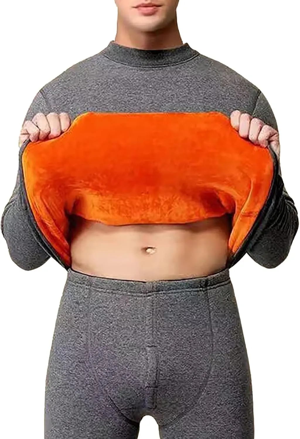 Thermal Underwear for Men Thermal Underwear Men and Women Thickened and Padded Qiu Jie Qiu Pants in A Set of Crew