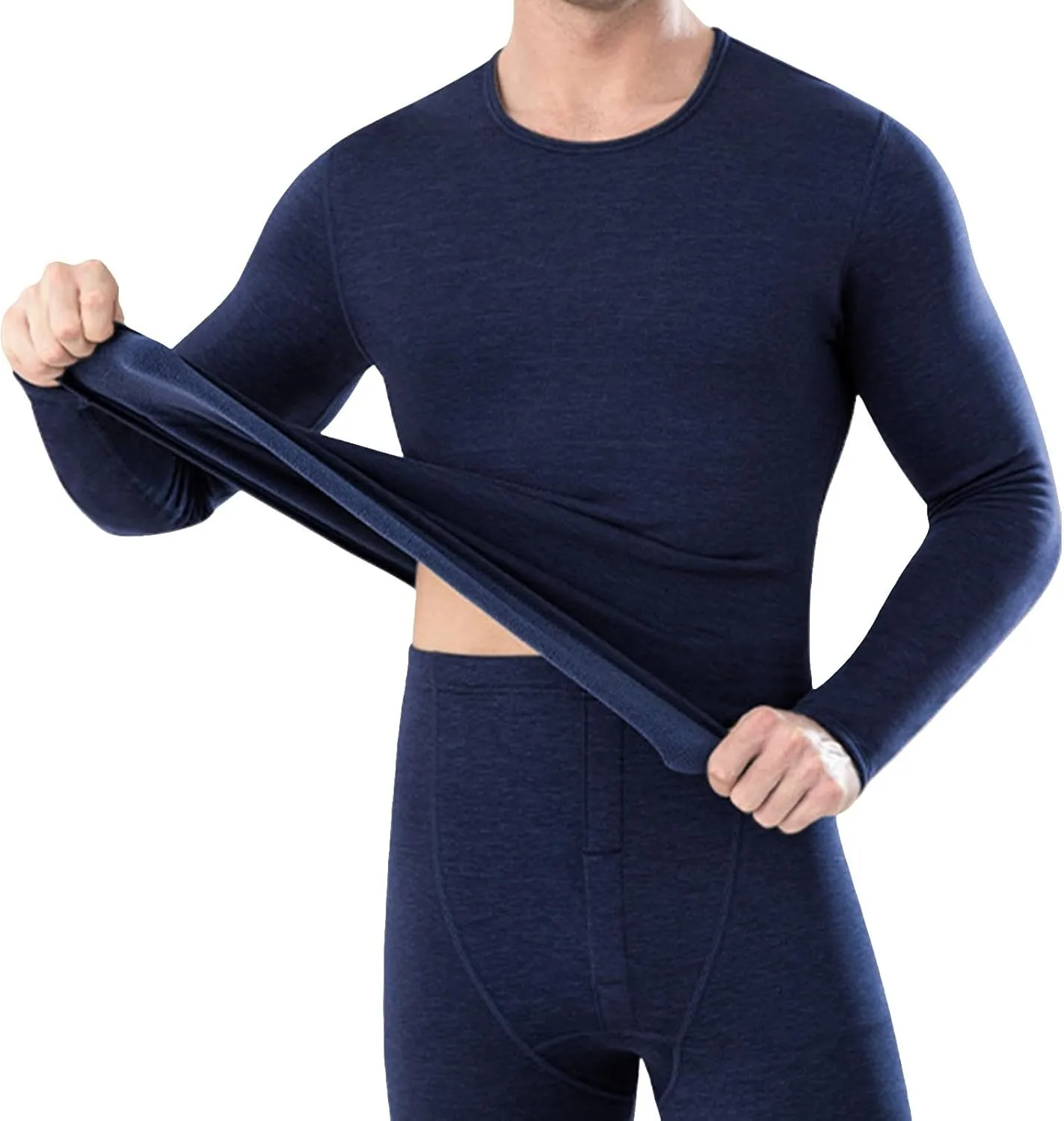 Thermal Underwear for Men Thermal Underwear Men and Women Thickened and Padded Qiu Jie Qiu Pants in A Set of Crew