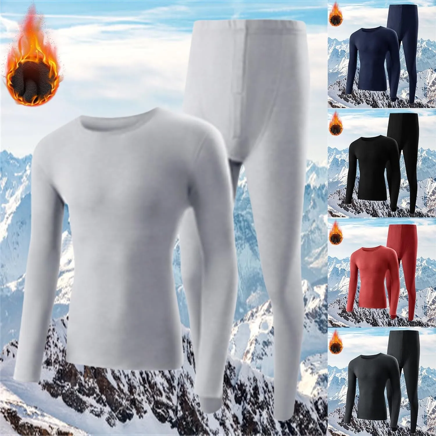 Thermal Underwear for Men Thermal Underwear Men and Women Thickened and Padded Qiu Jie Qiu Pants in A Set of Crew
