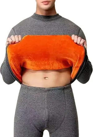 Thermal Underwear for Men Thermal Underwear Men and Women Thickened and Padded Qiu Jie Qiu Pants in A Set of Crew