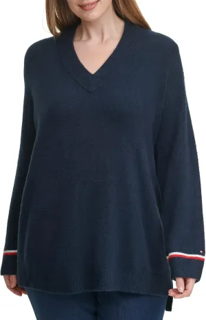 Tommy Hilfiger Soft V Neck Long Sleeve Sweater Women's