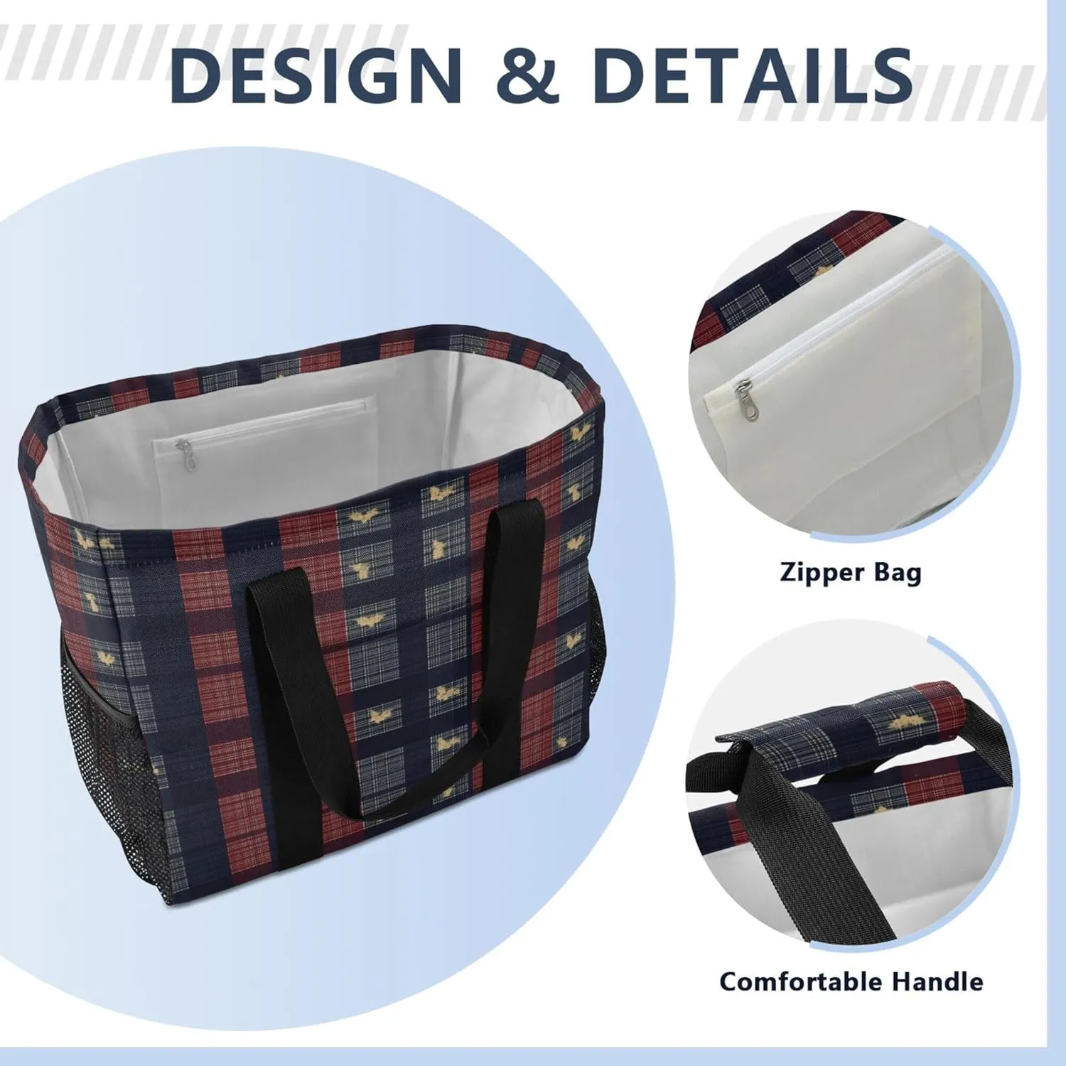Tote Utility Bag Collapsable Beach Bag Water Resistant Canvas Car Tote Bag