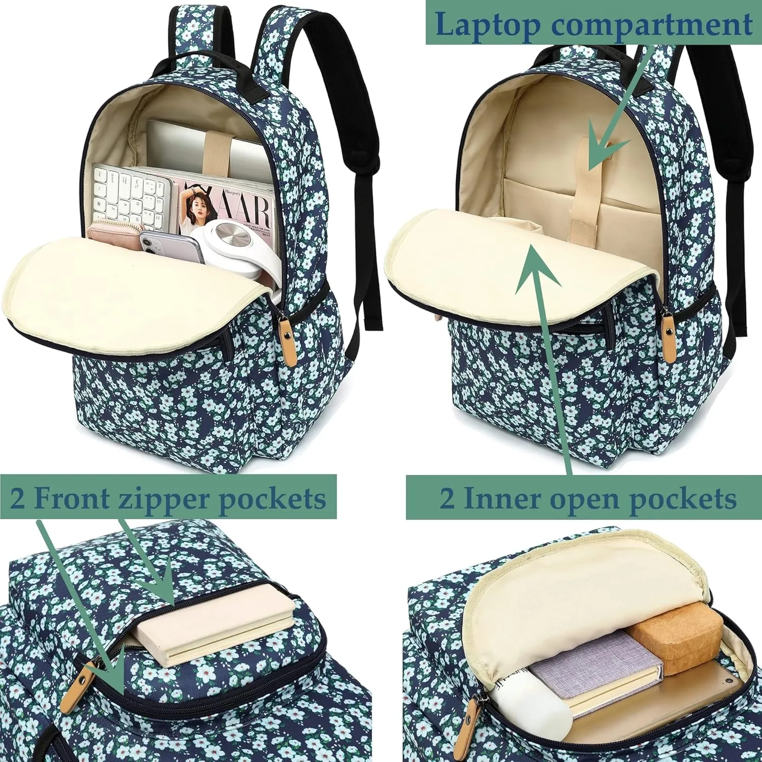 Travel Backpack for Women Laptop Backpack Water Resistant College Stylish Backpacks Dapack Shoulder Carry On Bag Purple