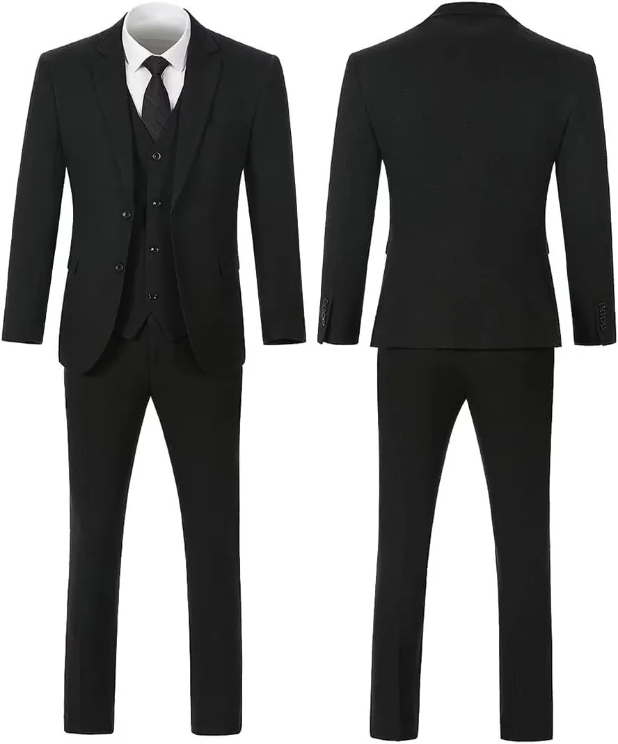 Tweed Herringbone Boys Suit 3 Piece Spring Retro Formal Suits for Boy Wool Blend Blazer Vest Pants Wedding Tuxedo Set
