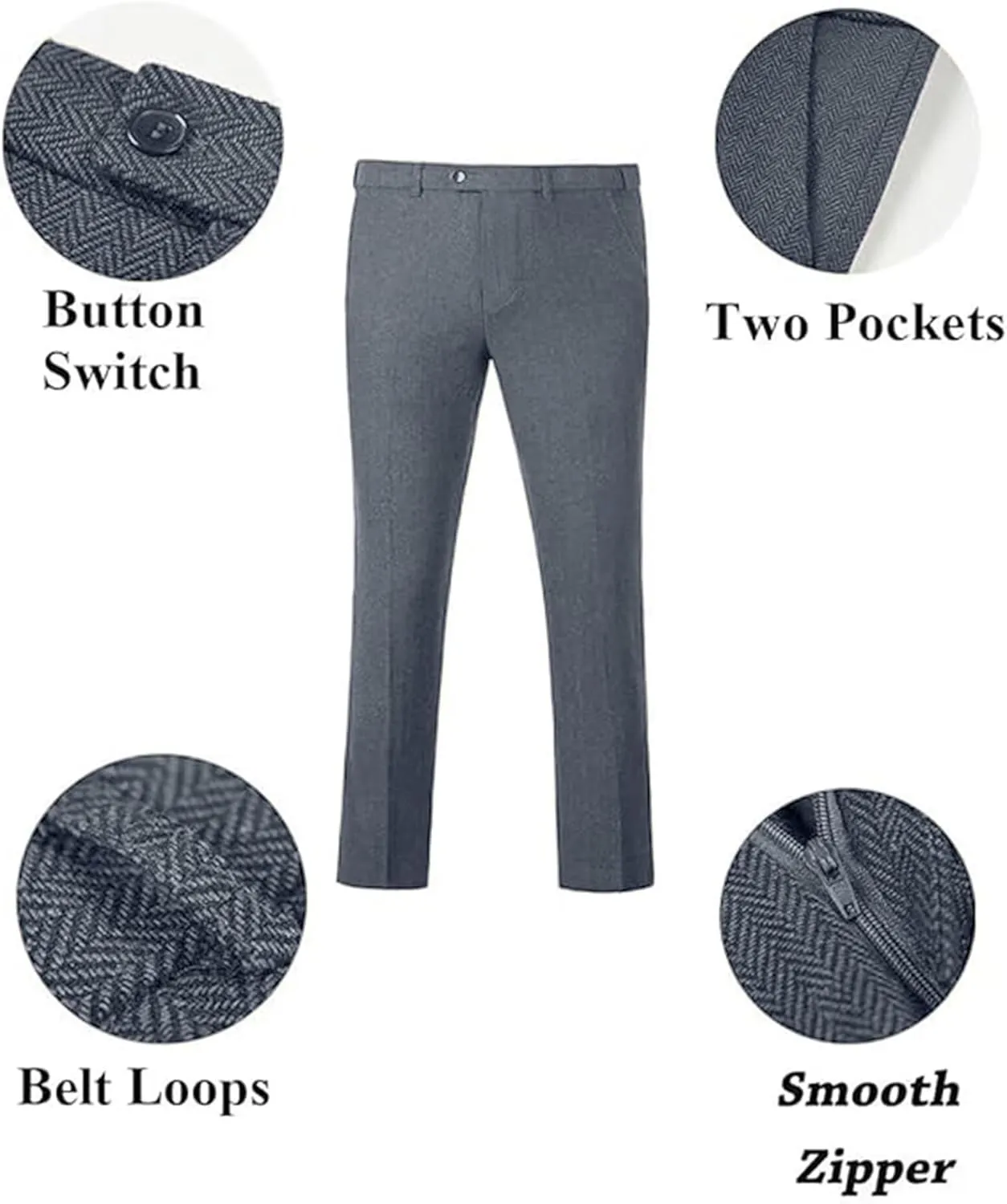 Tweed Herringbone Boys Suit 3 Piece Spring Retro Formal Suits for Boy Wool Blend Blazer Vest Pants Wedding Tuxedo Set