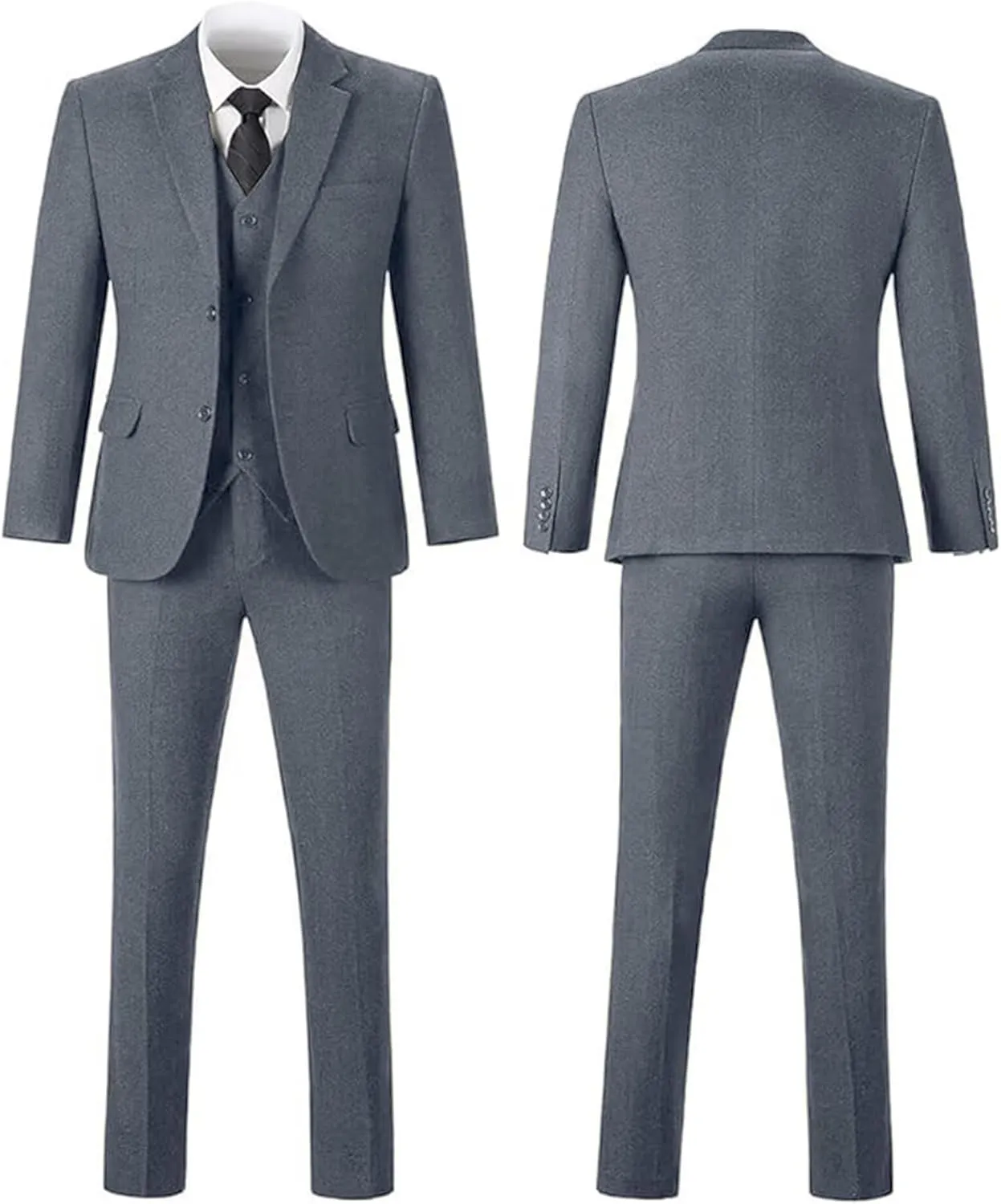 Tweed Herringbone Boys Suit 3 Piece Spring Retro Formal Suits for Boy Wool Blend Blazer Vest Pants Wedding Tuxedo Set