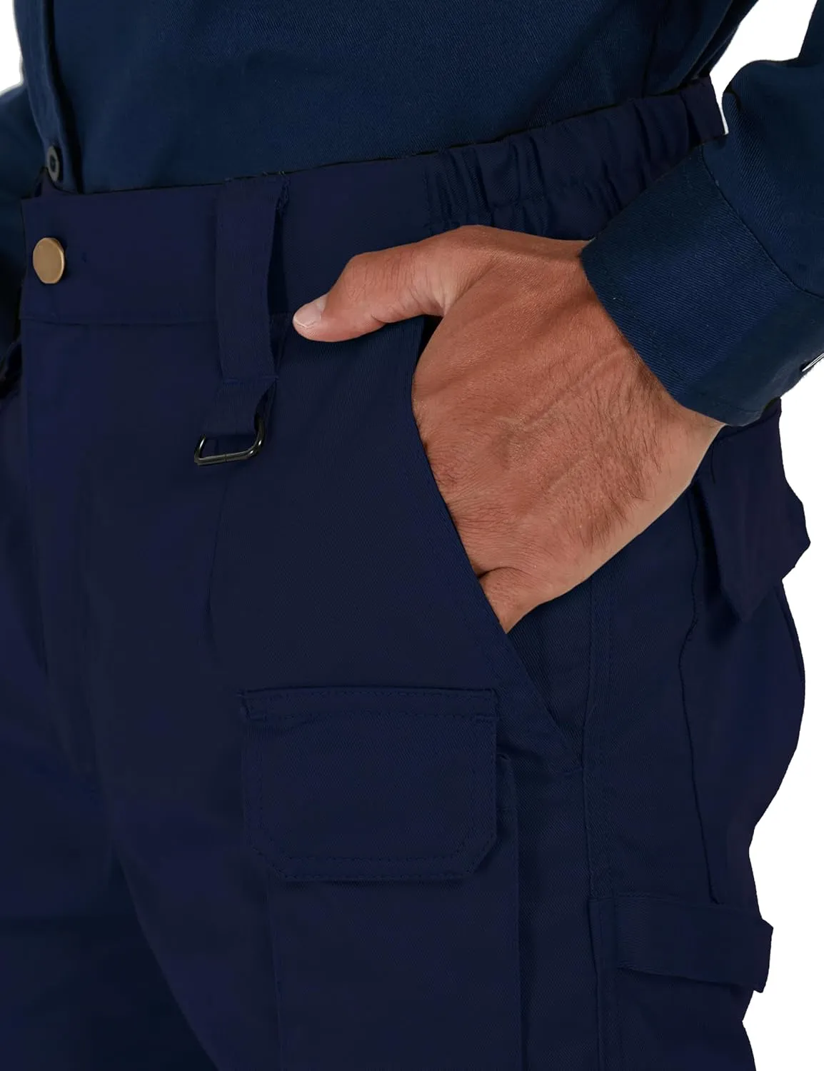 Ubon FR Pants for Men Flame Resistant Cargo Pants 9 oz FRC Pants Elastic Waist Fire Retardant Work Pants with 7 Pockets