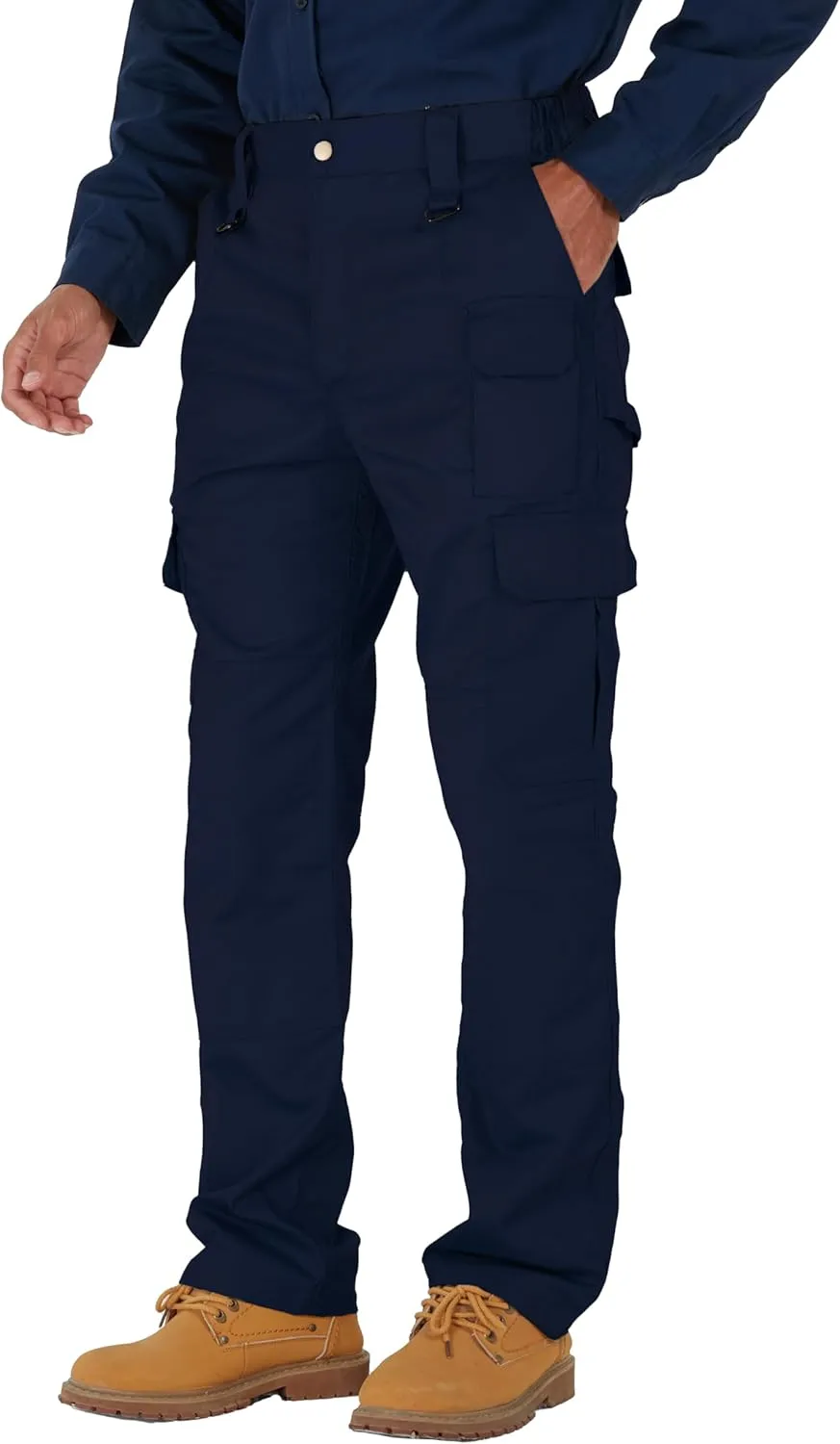 Ubon FR Pants for Men Flame Resistant Cargo Pants 9 oz FRC Pants Elastic Waist Fire Retardant Work Pants with 7 Pockets