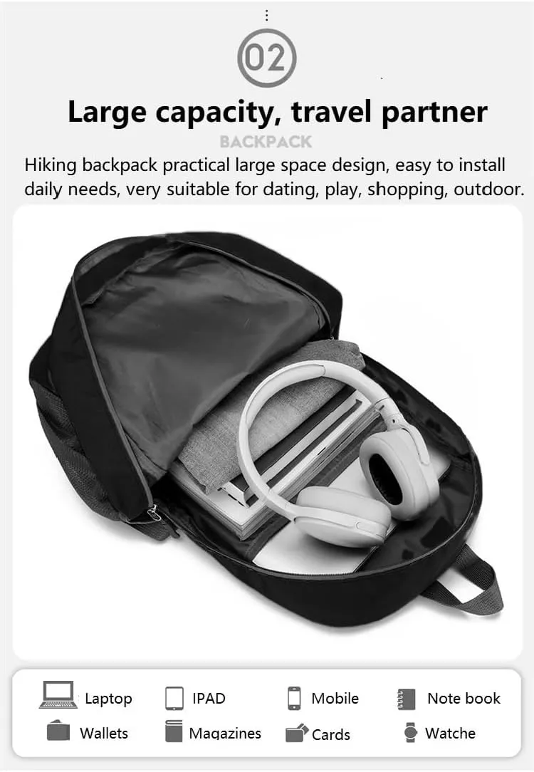 Ultra Lightweight-Packable-Hiking-Backpack Small Foldable Travel Camping Daypack Casual Outdoor Water-resistant 25L Backpacks (Black)