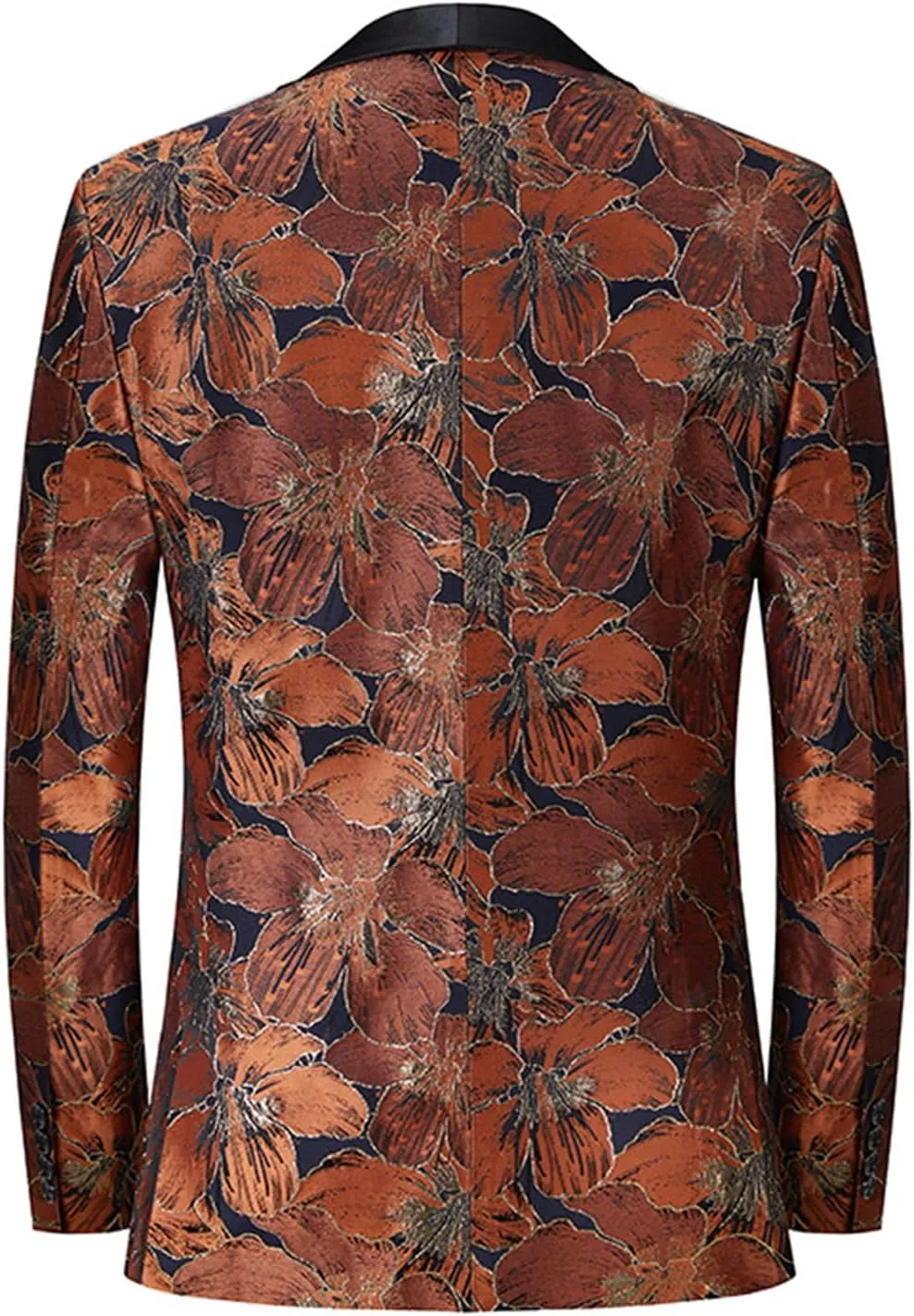 UNINUKOO Men's Suit 2 Piece Floral Paisley Regular Fit Tuxedo Suits for Men Dinner Party Jacket Pants Set