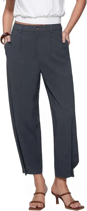 Vinova Womens Barrel Pants Stretchy High Waisted Wide Leg Work Pants Business Casual Outfits 2025